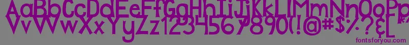 DjbPlayMistyForMe-Schriftart – Violette Schriften auf grauem Hintergrund