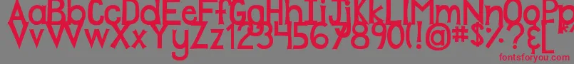 DjbPlayMistyForMe Font – Red Fonts on Gray Background
