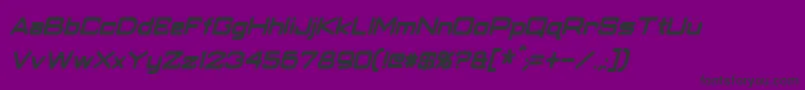ClassicRobotCondensedBoldItalic-fontti – mustat fontit violetilla taustalla