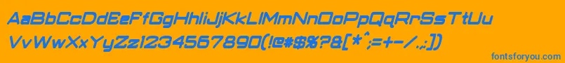 ClassicRobotCondensedBoldItalic Font – Blue Fonts on Orange Background