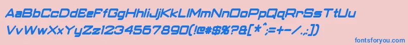 フォントClassicRobotCondensedBoldItalic – ピンクの背景に青い文字