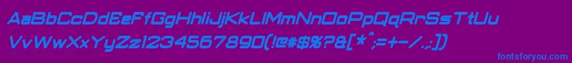 フォントClassicRobotCondensedBoldItalic – 紫色の背景に青い文字