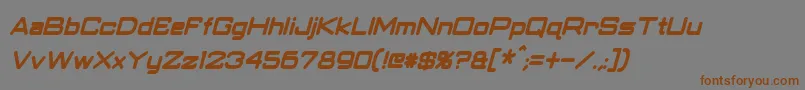 ClassicRobotCondensedBoldItalic Font – Brown Fonts on Gray Background