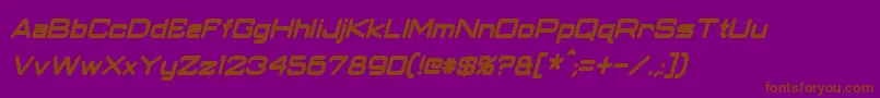フォントClassicRobotCondensedBoldItalic – 紫色の背景に茶色のフォント