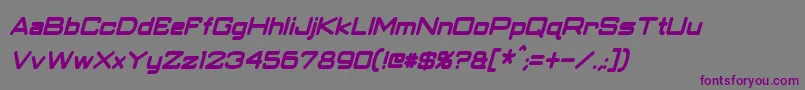 ClassicRobotCondensedBoldItalic-fontti – violetit fontit harmaalla taustalla