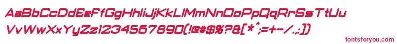 ClassicRobotCondensedBoldItalic Font – Red Fonts on White Background