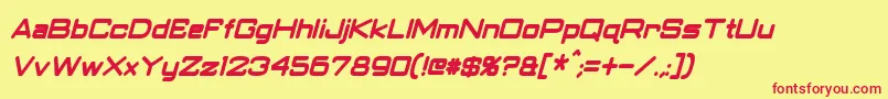 ClassicRobotCondensedBoldItalic Font – Red Fonts on Yellow Background