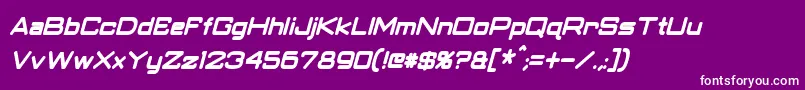 Шрифт ClassicRobotCondensedBoldItalic – белые шрифты на фиолетовом фоне