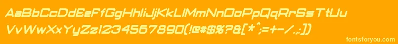 ClassicRobotCondensedBoldItalic Font – Yellow Fonts on Orange Background