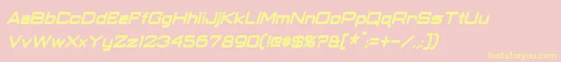 ClassicRobotCondensedBoldItalic Font – Yellow Fonts on Pink Background