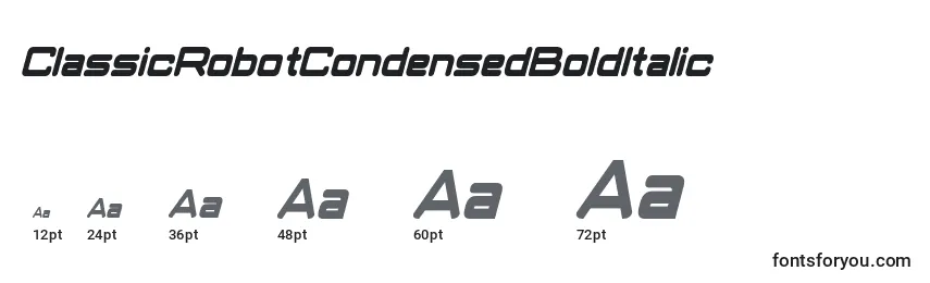 Размеры шрифта ClassicRobotCondensedBoldItalic (94413)