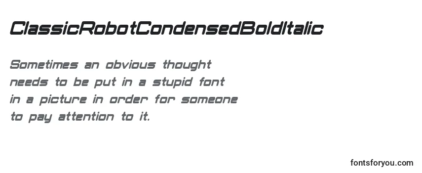 ClassicRobotCondensedBoldItalic (94413) Font