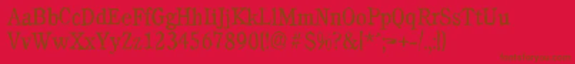 Czcionka CalgaryrandomLightRegular – brązowe czcionki na czerwonym tle