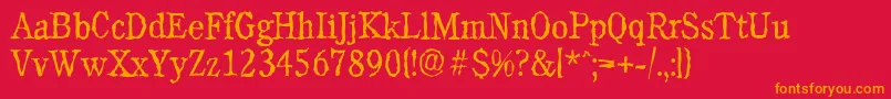 CalgaryrandomLightRegular Font – Orange Fonts on Red Background