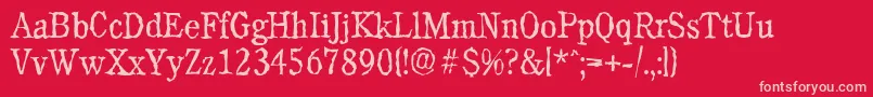 CalgaryrandomLightRegular-Schriftart – Rosa Schriften auf rotem Hintergrund
