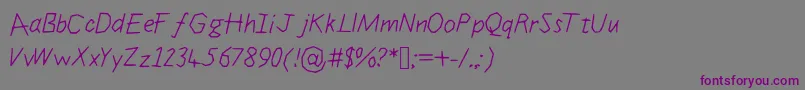 Шрифт Jigglyduo – фиолетовые шрифты на сером фоне