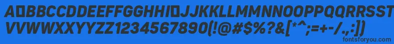 PantonnarrowBlackitaliccaps Font – Black Fonts on Blue Background