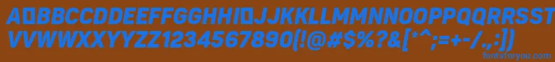PantonnarrowBlackitaliccaps Font – Blue Fonts on Brown Background