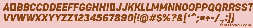 PantonnarrowBlackitaliccaps Font – Brown Fonts on Pink Background