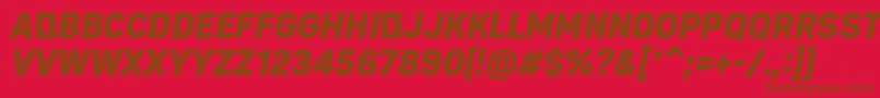 PantonnarrowBlackitaliccaps Font – Brown Fonts on Red Background