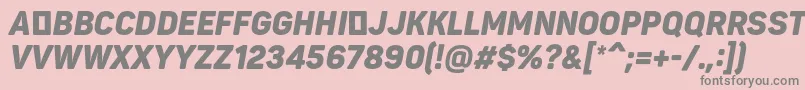 PantonnarrowBlackitaliccaps Font – Gray Fonts on Pink Background