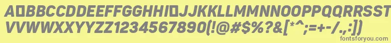 PantonnarrowBlackitaliccaps Font – Gray Fonts on Yellow Background