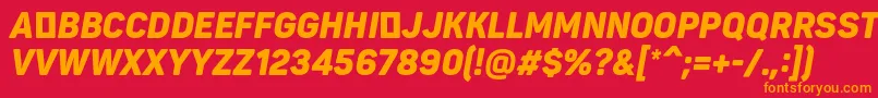 PantonnarrowBlackitaliccaps Font – Orange Fonts on Red Background