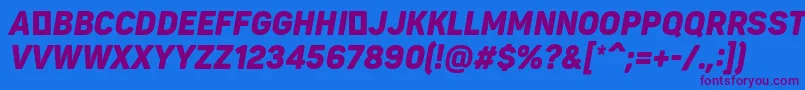 PantonnarrowBlackitaliccaps Font – Purple Fonts on Blue Background