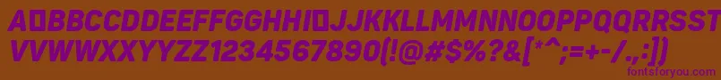PantonnarrowBlackitaliccaps Font – Purple Fonts on Brown Background