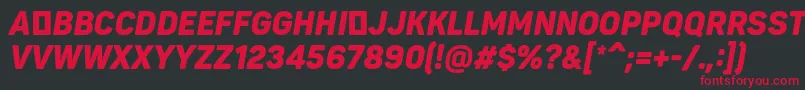 PantonnarrowBlackitaliccaps Font – Red Fonts on Black Background