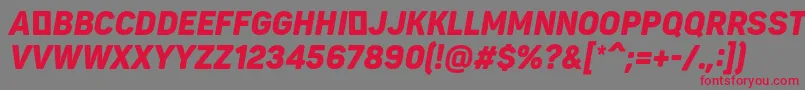 PantonnarrowBlackitaliccaps Font – Red Fonts on Gray Background