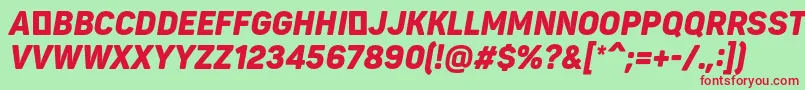 PantonnarrowBlackitaliccaps Font – Red Fonts on Green Background