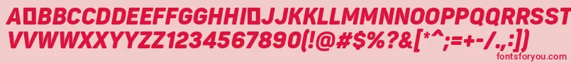 PantonnarrowBlackitaliccaps Font – Red Fonts on Pink Background