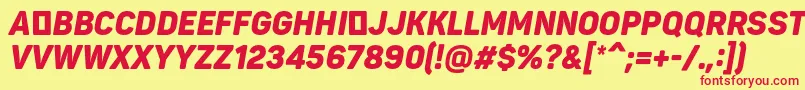 PantonnarrowBlackitaliccaps Font – Red Fonts on Yellow Background