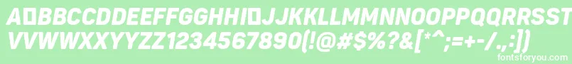 PantonnarrowBlackitaliccaps Font – White Fonts on Green Background