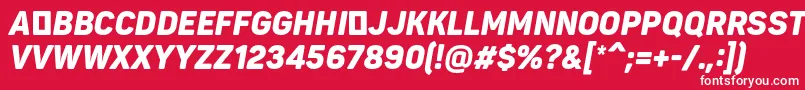フォントPantonnarrowBlackitaliccaps – 赤い背景に白い文字