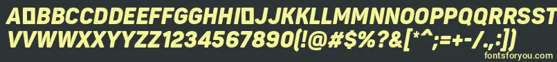 PantonnarrowBlackitaliccaps Font – Yellow Fonts on Black Background