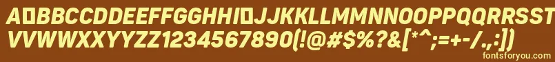 PantonnarrowBlackitaliccaps Font – Yellow Fonts on Brown Background