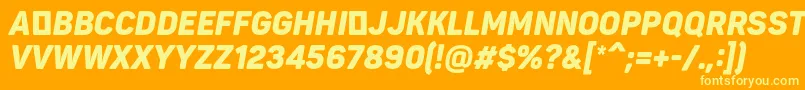 PantonnarrowBlackitaliccaps Font – Yellow Fonts on Orange Background