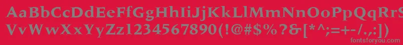 フォントMeridienLtBold – 赤い背景に灰色の文字