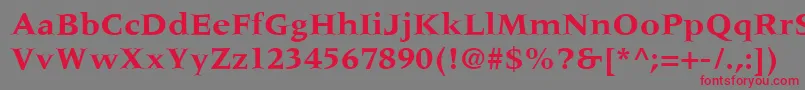 MeridienLtBold Font – Red Fonts on Gray Background