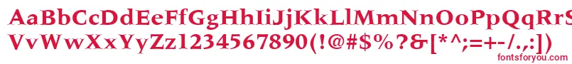 フォントMeridienLtBold – 白い背景に赤い文字