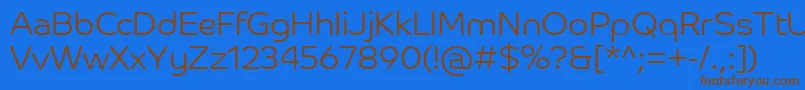 フォントCoHeadlineCorpLight – 茶色の文字が青い背景にあります。