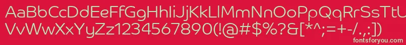 フォントCoHeadlineCorpLight – 赤い背景に緑の文字