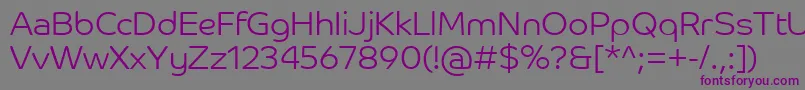 CoHeadlineCorpLight-fontti – violetit fontit harmaalla taustalla
