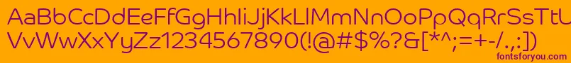 フォントCoHeadlineCorpLight – オレンジの背景に紫のフォント