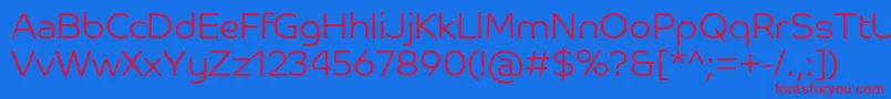 CoHeadlineCorpLight-fontti – punaiset fontit sinisellä taustalla