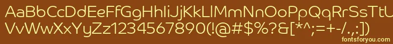 CoHeadlineCorpLight-fontti – keltaiset fontit ruskealla taustalla