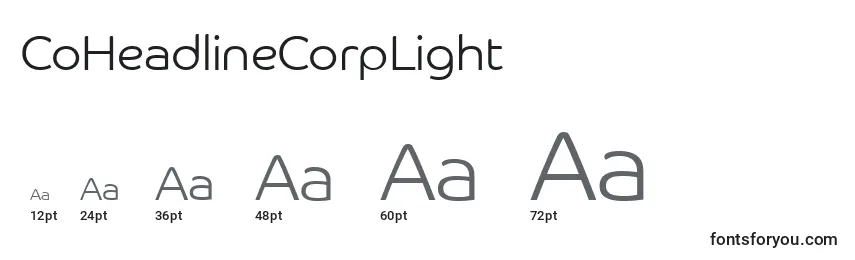 CoHeadlineCorpLight Font Sizes