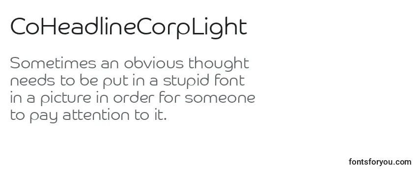 CoHeadlineCorpLight Font